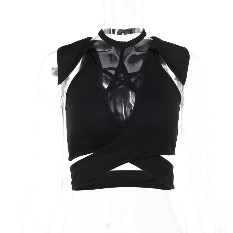 Pentagram Wrap Harness Crop Top