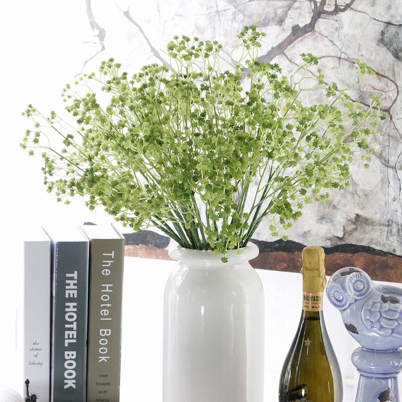 White Baby's Breath Bunches Foilage Dried Herbs Artificial Plant Simulation Fake Herbal Planter Pots by Arcane Trail