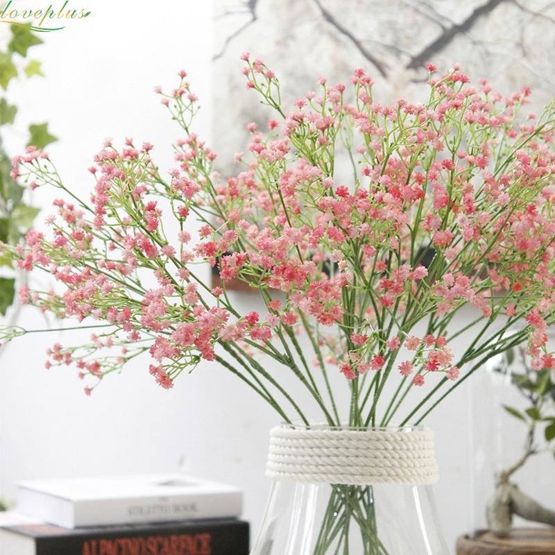 Pink Baby's Breath Bunches Foilage Dried Herbs Artificial Plant Simulation Fake Herbal Planter Pots by Arcane Trail