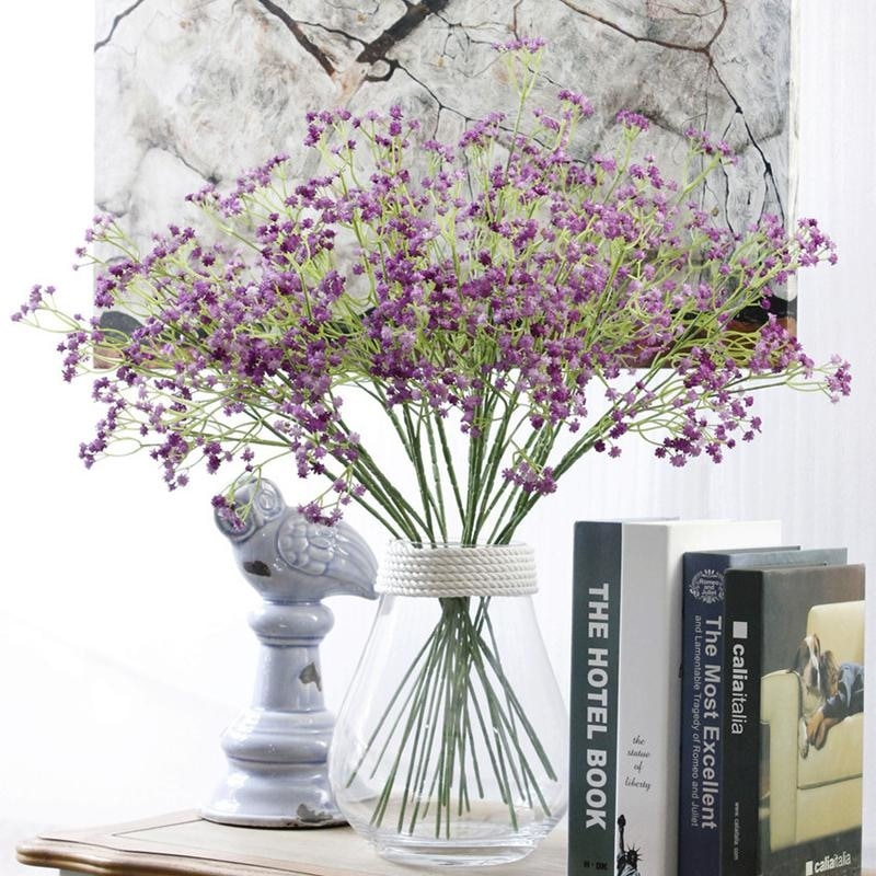 White Baby's Breath Bunches Foilage Dried Herbs Artificial Plant Simulation Fake Herbal Planter Pots by Arcane Trail