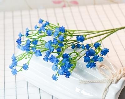 Blue Baby's Breath Bunches Foilage Dried Herbs Artificial Plant Simulation Fake Herbal Planter Pots by Arcane Trail