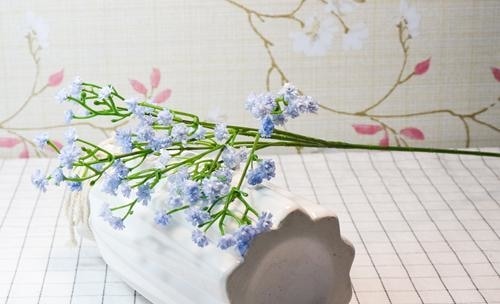 Blue Baby's Breath Bunches Foilage Dried Herbs Artificial Plant Simulation Fake Herbal Planter Pots by Arcane Trail