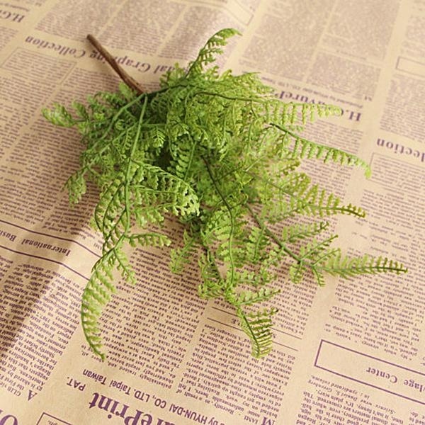 Green Artificial Fern Plant Leaves Bunches Simulated Fake Trees Planters by Arcane Trail
