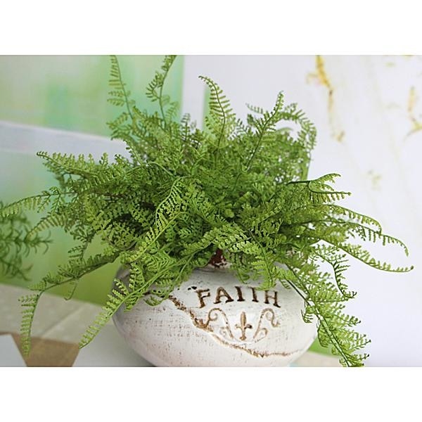 Green Artificial Fern Plant Leaves Bunches Simulated Fake Trees Planters by Arcane Trail
