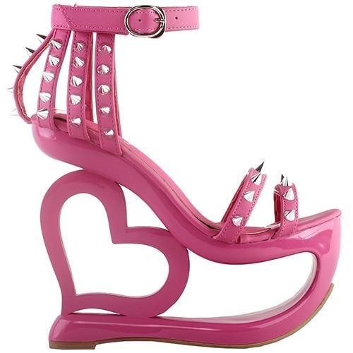 Hollow Heart Platforms - Hot Pink / 4 - Shoes