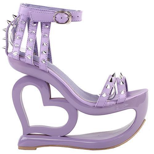 Hollow Heart Platforms - Purple / 4 - Shoes