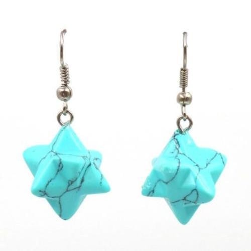 Merkaba Earrings - Turquoise - Earrings