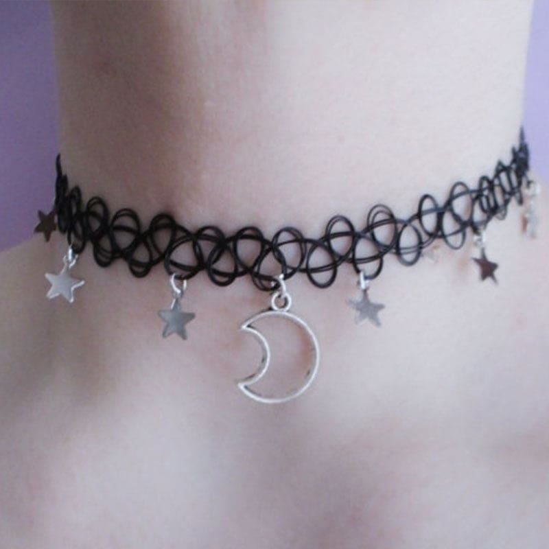 Mystic Moon Grunge Chokers - necklace