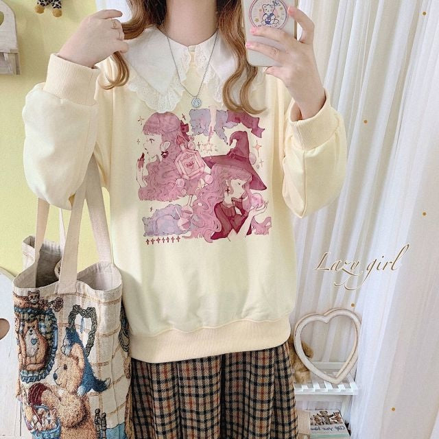 Pastel Witch Crewneck - fairy kei, hoodie, hoodies, pastel pullover