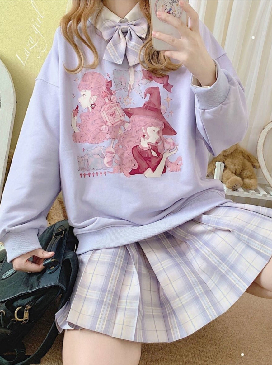 Pastel Witch Crewneck - fairy kei, hoodie, hoodies, pastel pullover