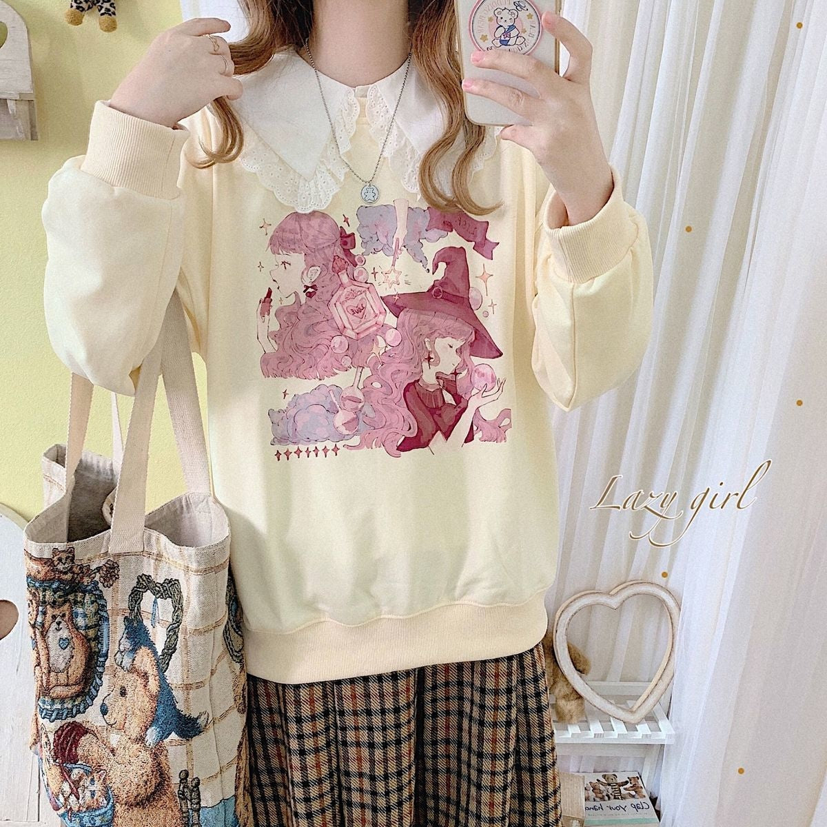Pastel Witch Crewneck - fairy kei, hoodie, hoodies, pastel pullover