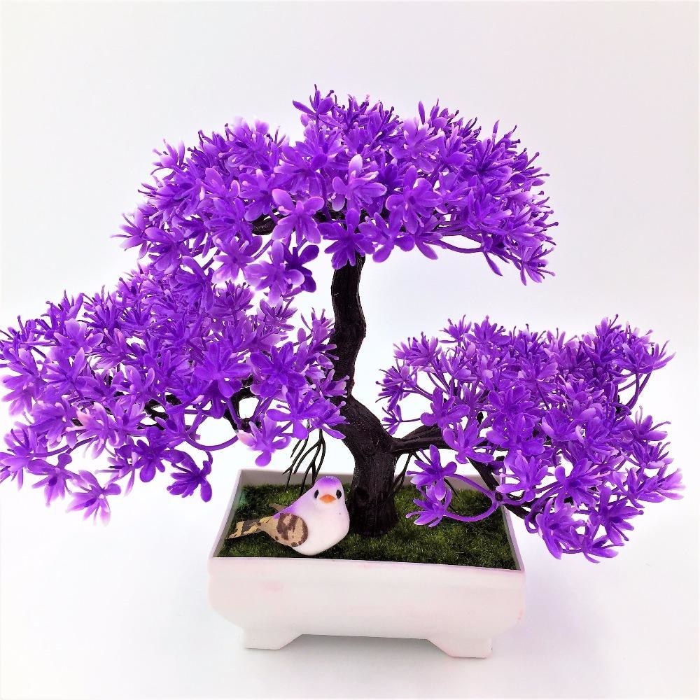 Solid Triple Bonsai - Purple - Plants