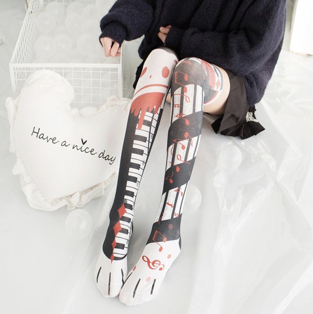 Spooky Creepy Gothic Lolita Stockings Socks Thigh Highs Kawaii