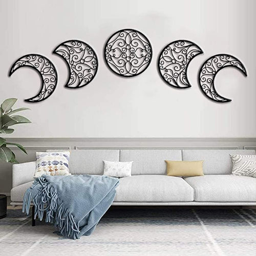 3D Moon Phase Wooden Wall Art Decals