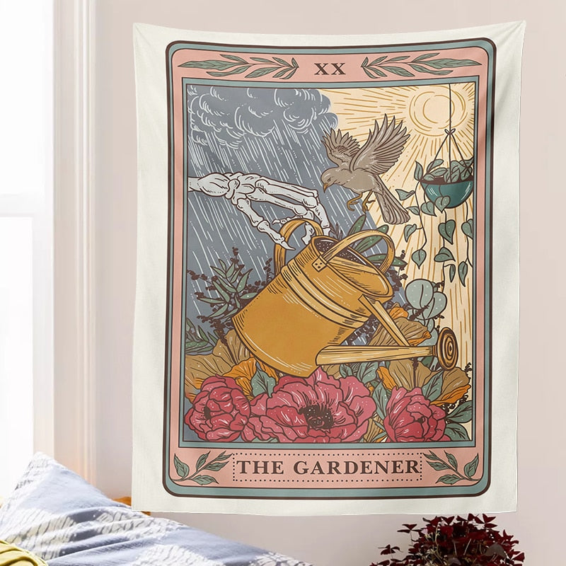 Coffee Tarot Tapestry Wall Hanging