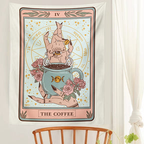 Coffee Tarot Tapestry Wall Hanging
