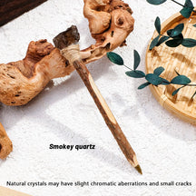 Brown crystal topper on a rustic wand ballpoint pen