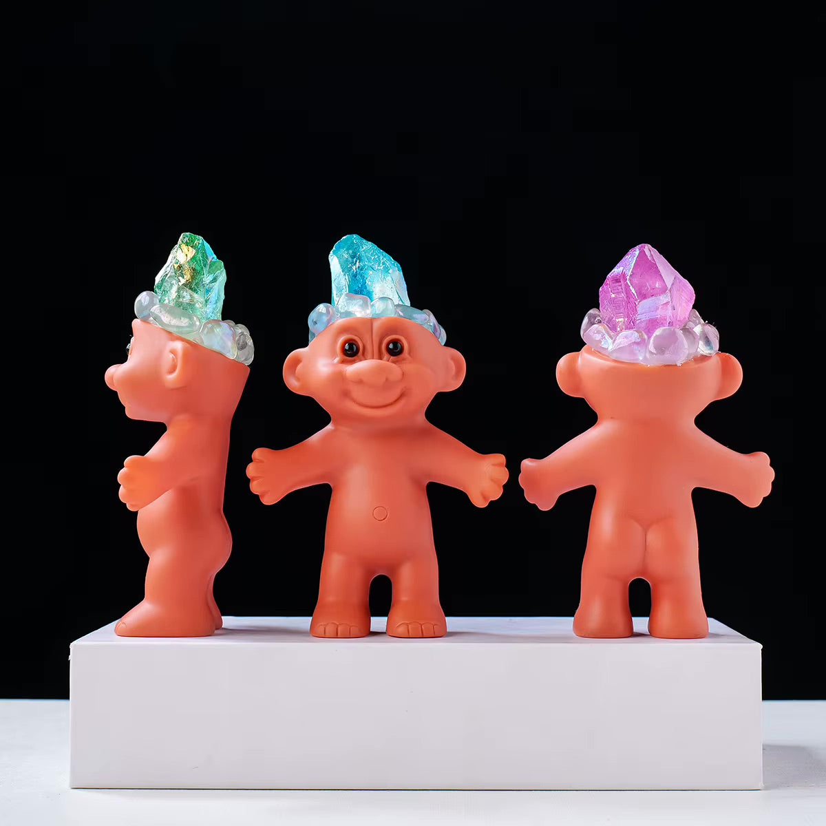 colorful crystal troll doll figurines 