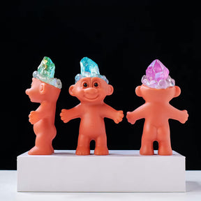 colorful crystal troll doll figurines 