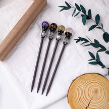 Assorted sphere hair sticks with round toppers and decorative card-suit accents