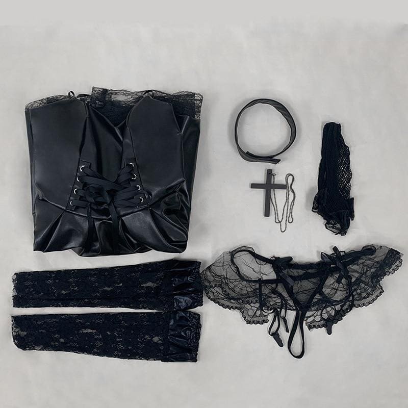 Misa Amane’s gothic wardrobe deserves its own fan club. This Death Note-inspired cosplay set brings her signature dark