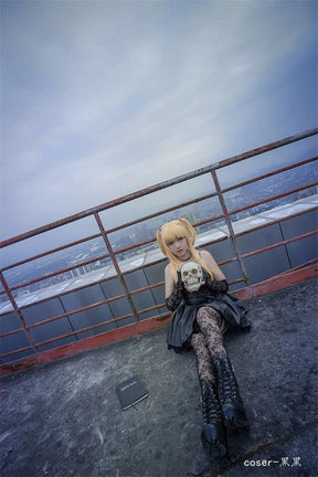 Misa Amane’s gothic wardrobe deserves its own fan club. This Death Note-inspired cosplay set brings her signature dark