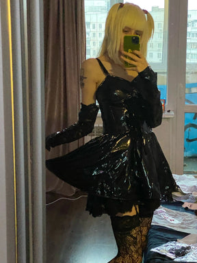 Misa Amane’s gothic wardrobe deserves its own fan club. This Death Note-inspired cosplay set brings her signature dark