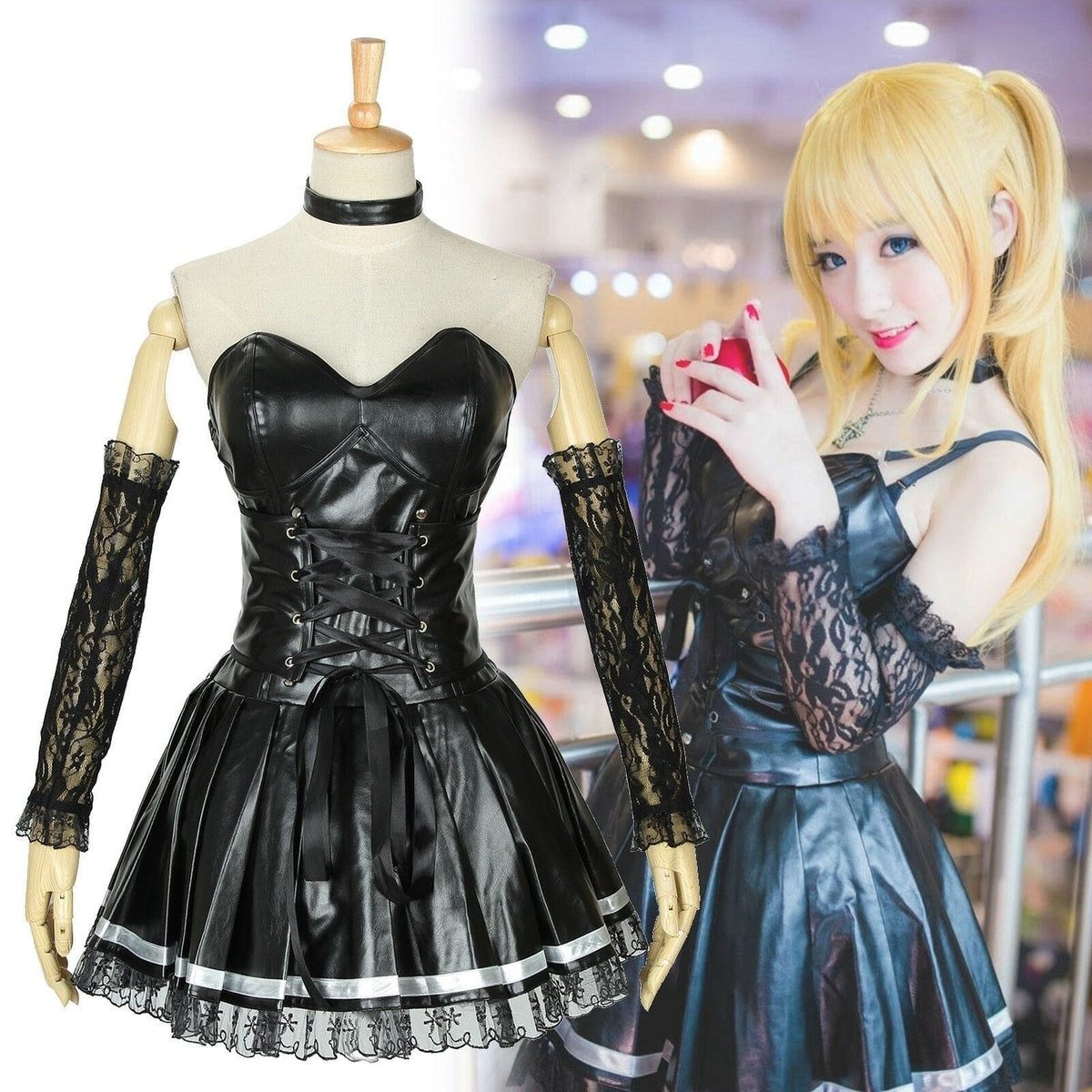 Misa Amane’s gothic wardrobe deserves its own fan club. This Death Note-inspired cosplay set brings her signature dark