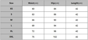 Size chart for electric plaid skirt with 17 color options showing xs to xxl waist hip and length for school girl style