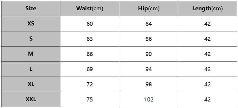 Size chart for electric plaid skirt with 17 color options showing xs to xxl waist hip and length for school girl style