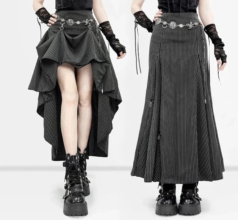 One skirt, several moods, and plenty of reasons to take the long way home. ☾ This gothic pinstripe changes