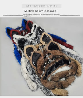 Six plush gothic cat ear hat colors arranged together beneath a color-display heading.
