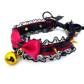 Pretty Gothic Neko Bell Collar - bell choker, cat, cats, chokers, collar