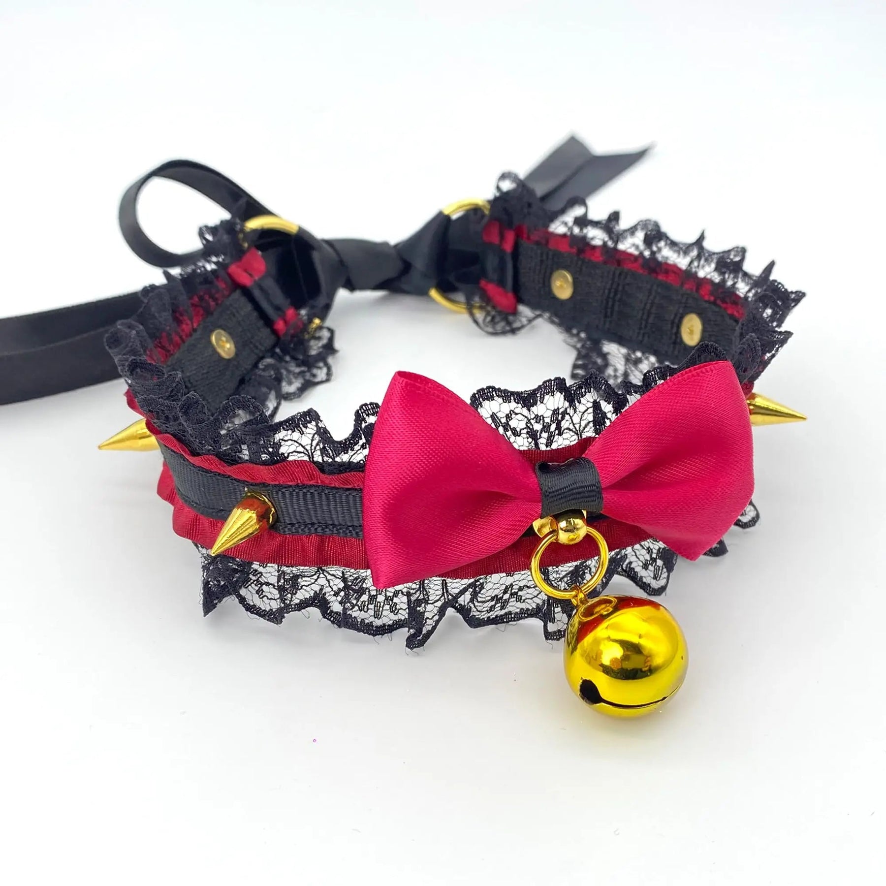 Pretty Gothic Neko Bell Collar - bell choker, cat, cats, chokers, collar