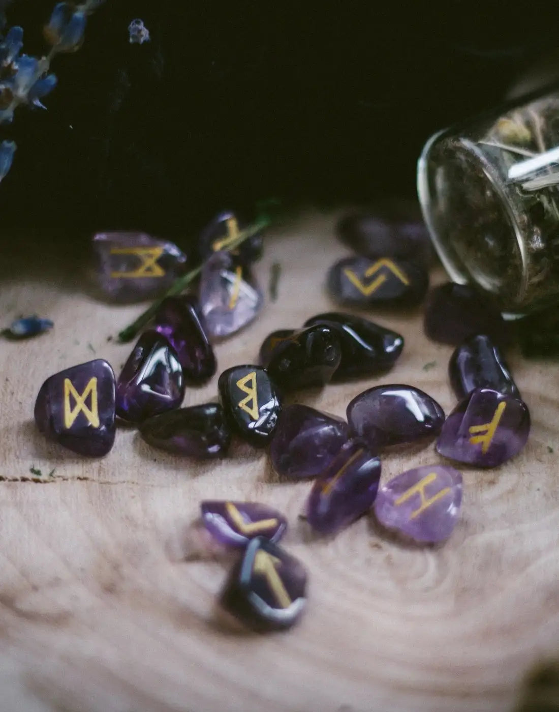 Crystal Rune Stone Set Wiccan Pagan Witch Occult