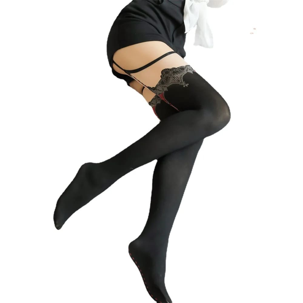 Victorian Garter Tights - goth, gothic, nylons, socks, stockings