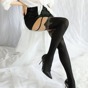 Victorian Garter Tights - goth, gothic, nylons, socks, stockings