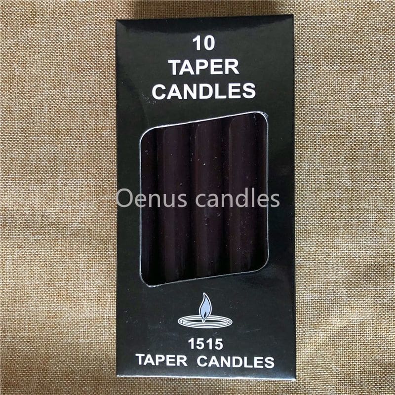 10 Piece Colored Ritual Candles - Black - candles