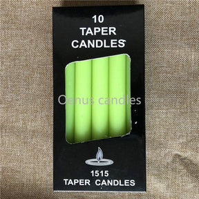 10 Piece Colored Ritual Candles - Green - candles