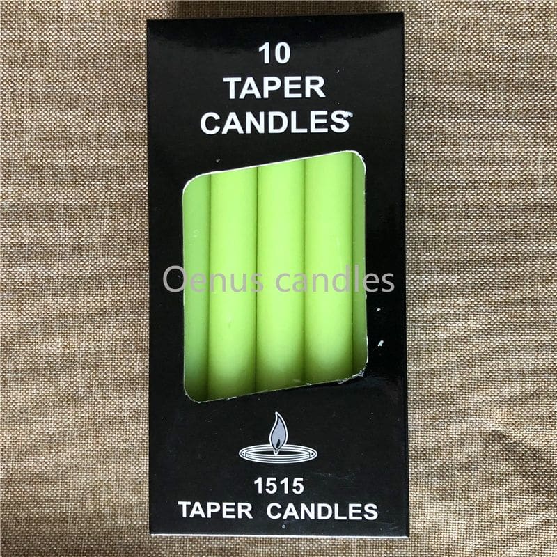 10 Piece Colored Ritual Candles - Green - candles