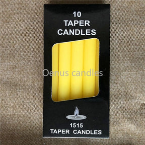 10 Piece Colored Ritual Candles - Yellow - candles