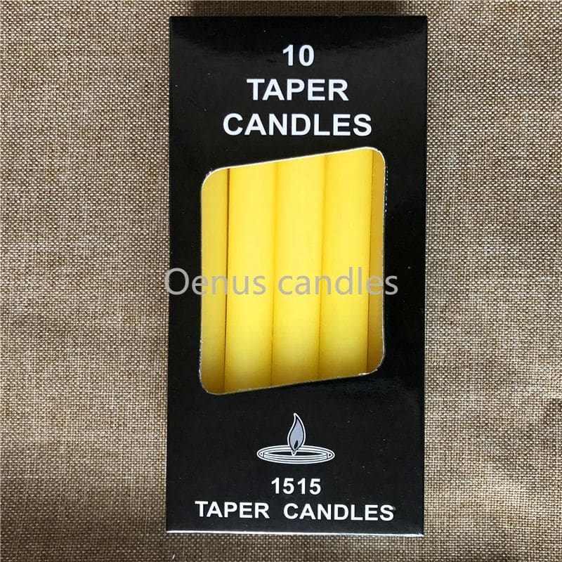 10 Piece Colored Ritual Candles - Yellow - candles