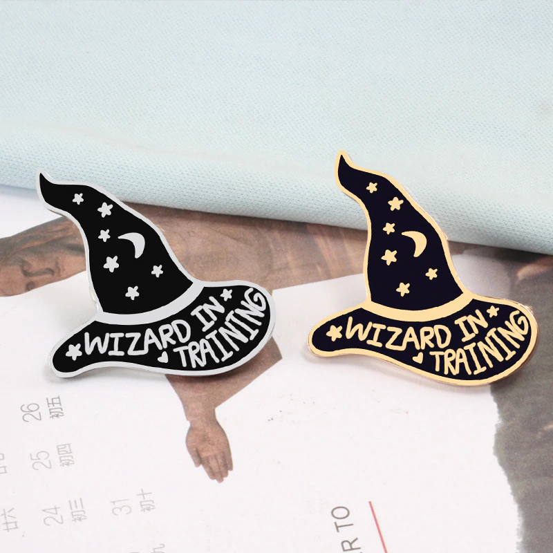 Wizard Beanie enamel pins  Magnetic back, pin back- LOW STOCK