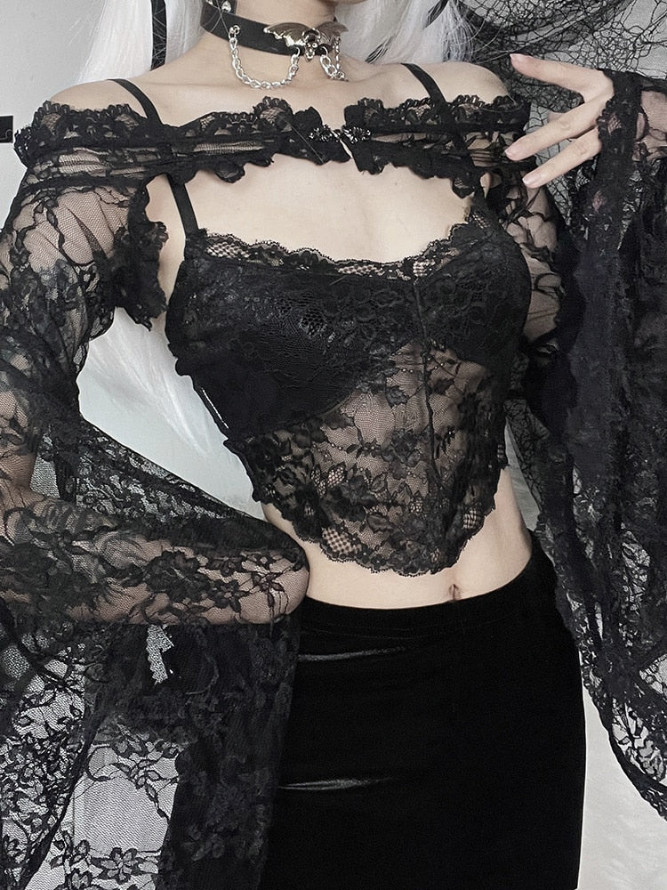 Dainty Goth Lace Overlay