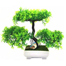 Artificial Green Bonsai Tree Miniature Triple Branches Fake Simulation Plants Small Bird by Arcane Trail
