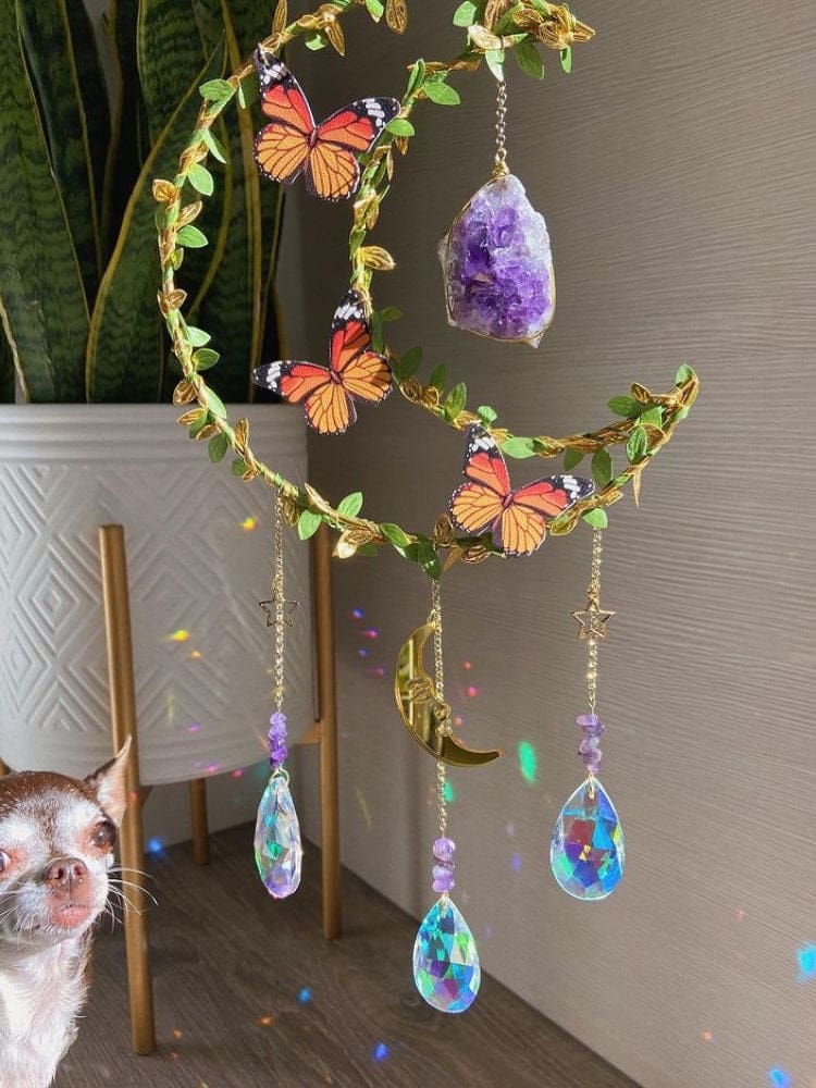 Amethyst Monarch Suncatcher - dream catcher