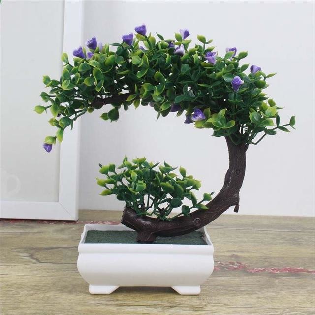 Artificial : Sideways Bonsai in Purple Color buy online plants and trees at  pixies Gardens.