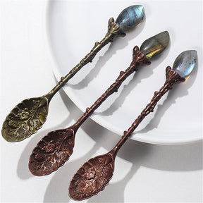 Authentic Copper & Crystal Teaspoon - Green/Blue - spoon