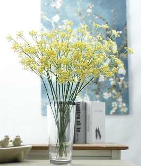 Yellow Baby's Breath Bunches Foilage Dried Herbs Artificial Plant Simulation Fake Herbal Planter Pots by Arcane Trail