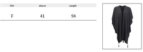 Moon Phase Wrap chart showing one-size sleeve and overall length measurements.